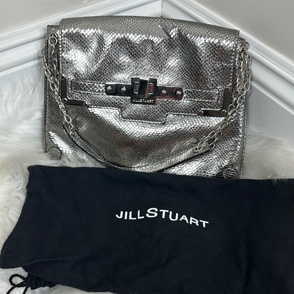 Jill Stuart Silver Embossed Chain Shoulder Bag - Picture 3 of 11